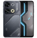 Itel P65 smartphone in Cyber Blaze color showing 6.7-inch display and rear 50MP camera – ideal for Lipamdogomdogo buyers in Nairobi